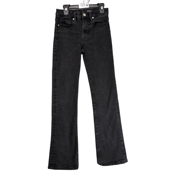 Zara Black Denim Bootcut Jeans Women's 2 Mid-Rise 24x28" Stretch Streetwear Emo - Picture 1 of 10